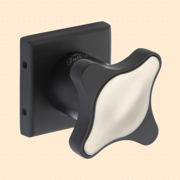 Star mortise handle black silver