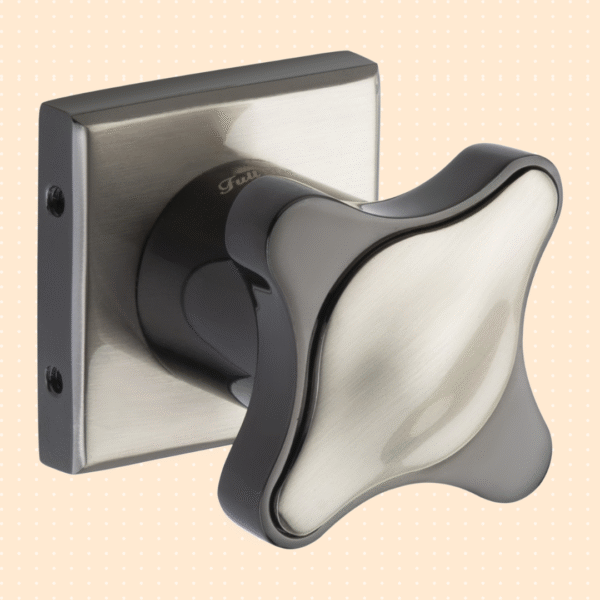 star mortise handle black silver
